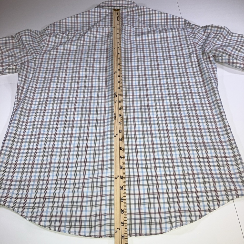 Peter Millar Summer Comfort Shirt L Blue Red Tattersall Check Plaid Button Down - Picture 15 of 16